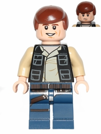 Han Solo - Black Vest with Pockets Over Tan Shirt