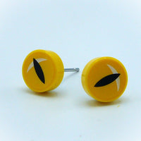 Yellow Eye Stud Earrings