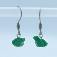 Green Frog Earrings