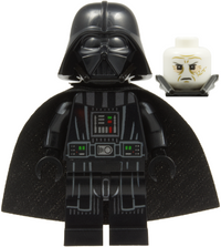 Darth Vader - Printed Arms, Traditional Starched Fabric Cape, White Head with Frown