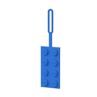 2 x 4 Silicone Bag Tag Blue