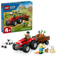 Red Farm Tractor with Trailer & Sheep