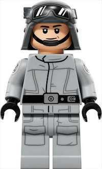 Imperial AT-ST Driver - Helmet with Molded Goggles, Light Bluish Gray Jumpsuit with Silver Dot, Printed Arms, Printed Legs