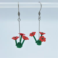 Flower Stem Dangle Earrings