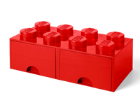 8-Stud Storage Brick Drawer – Red