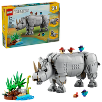 Wild Animals: Majestic Rhino with Birds