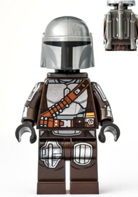 The Mandalorian - Silver Beskar Armor, Jet Pack, Plain Head